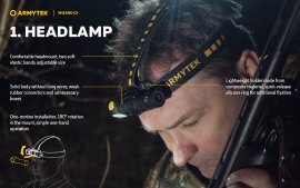 Latarka czołowa Armytek Wizard C2 Ciepłe światło 3