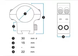 Montaż UTG Max Strength QD Lock 30mm/22mm średni 3