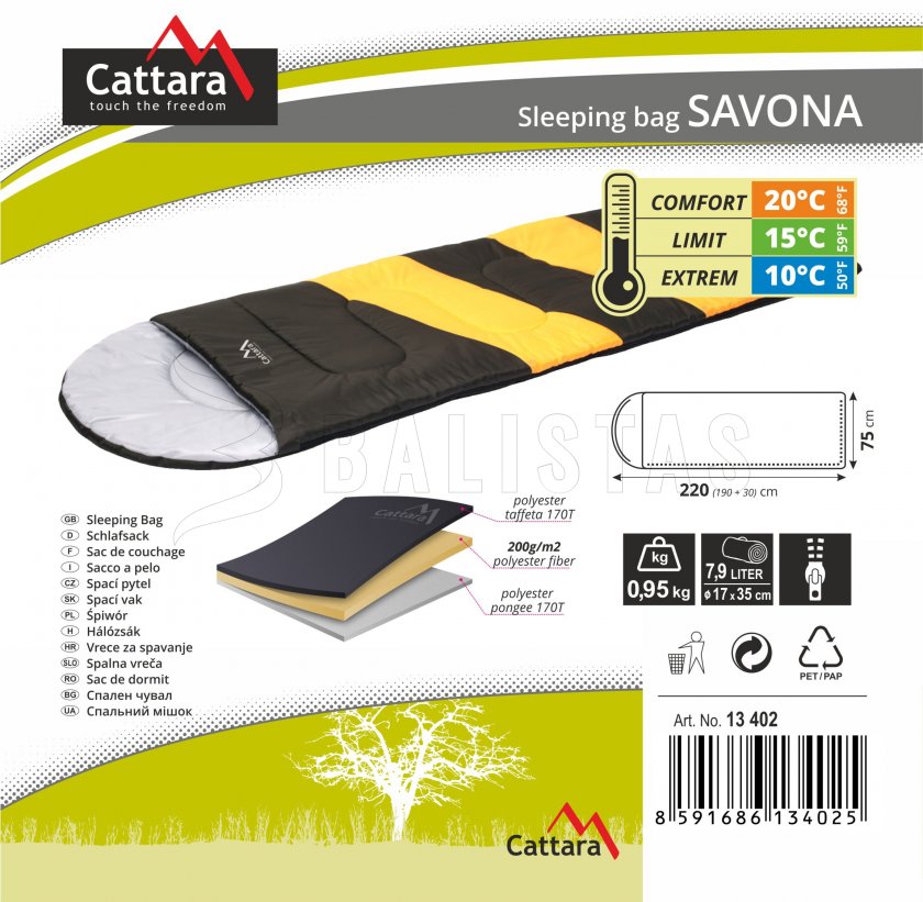 Śpiwór kołdrowy Savona 200cm