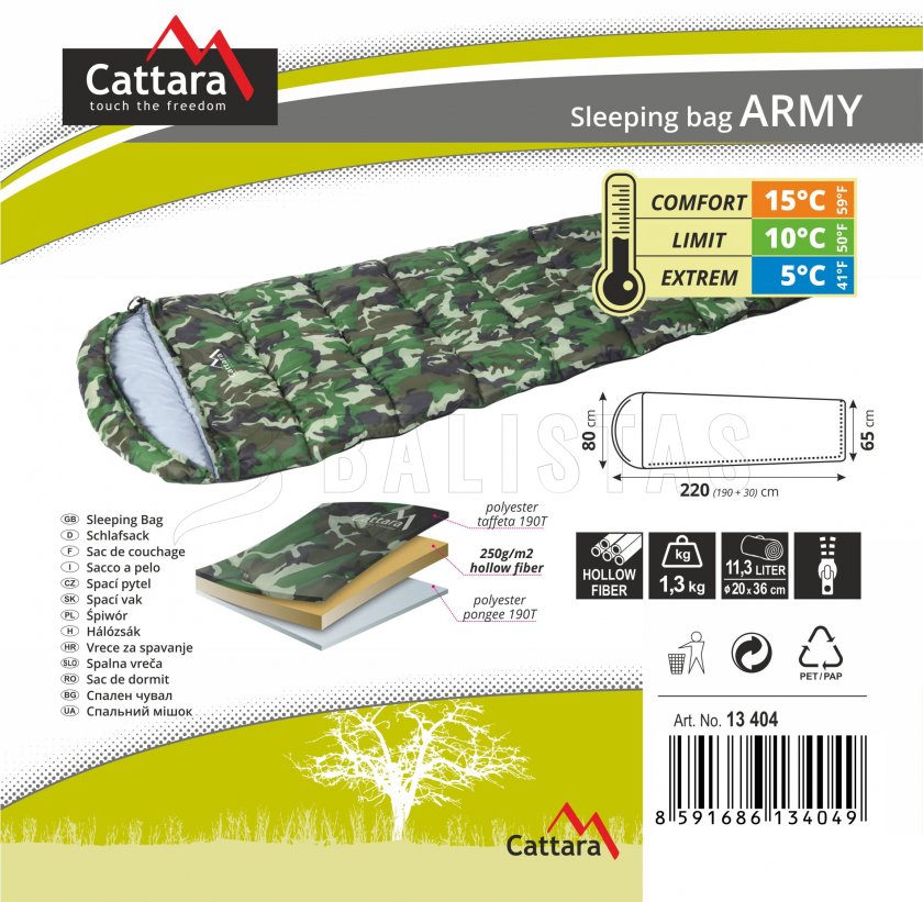 Śpiwór kołdrowy Army 200cm