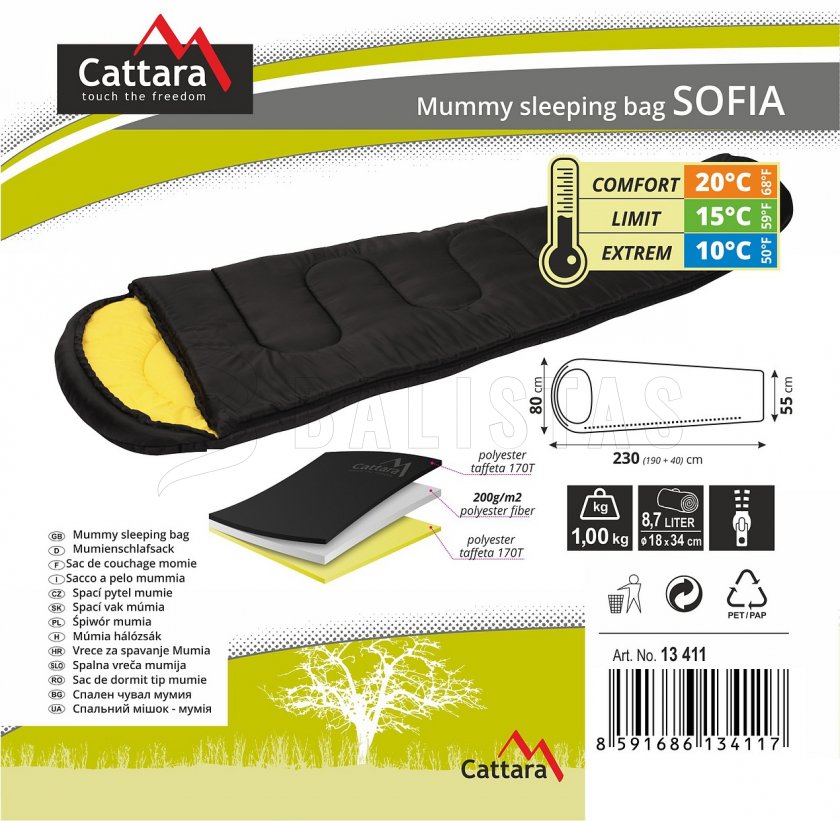 Śpiwór mumia Sofia 210cm