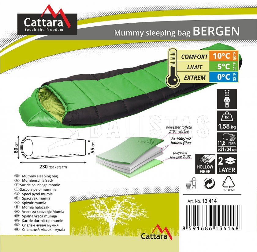 Śpiwór mumia Bergen 210cm 3