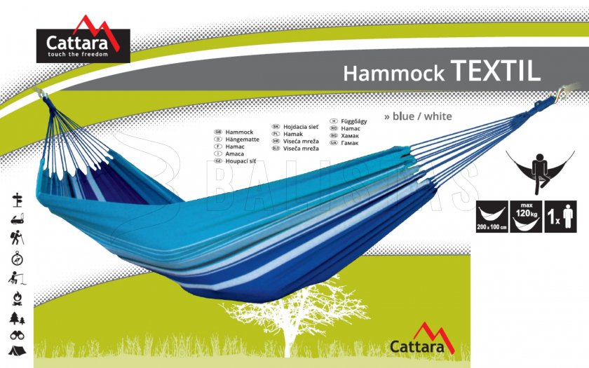 Hamak TEXTIL 200x100 cm niebiesko-biały