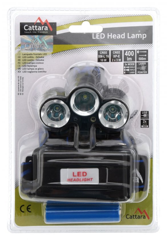 Latarka czołowa LED 400lm (1x XM-L+2x XP-E) 7