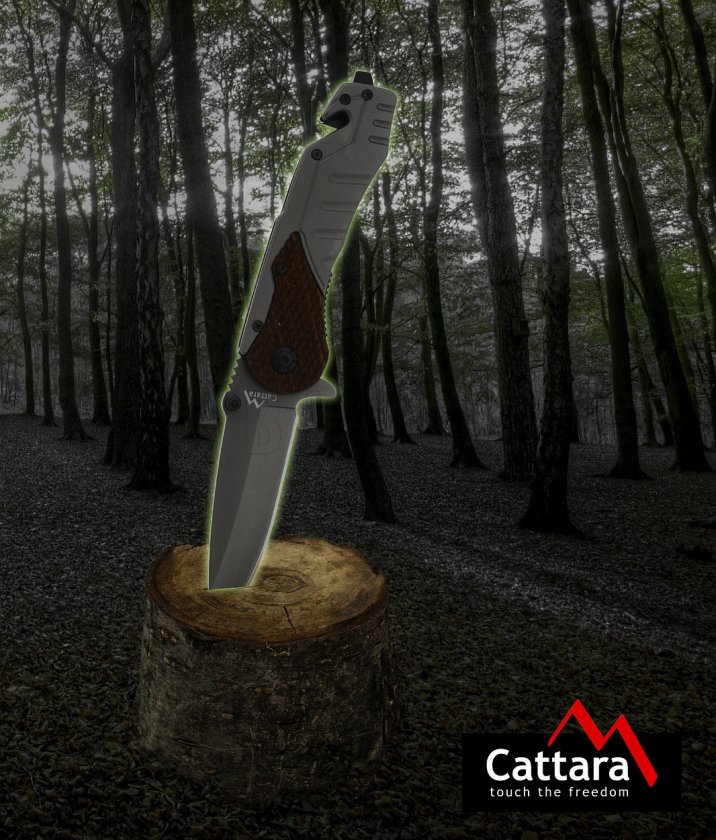 Nóż Drewno z blokadą bezpieczeństwa 21 cm