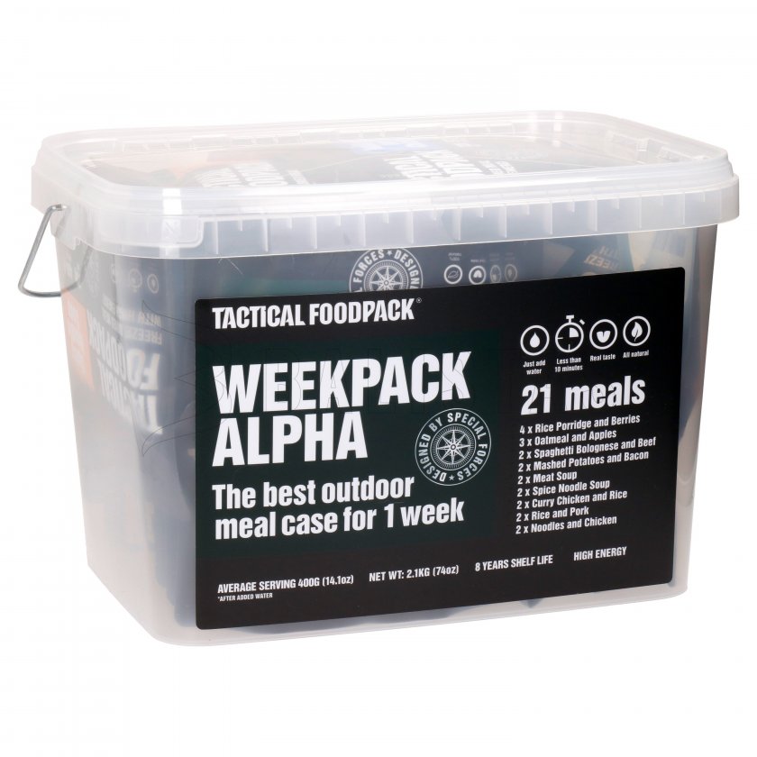 Zestaw 21x Survival MRE liofilizowanego jedzenia - Weekpack Alpha Tactical Foodpack