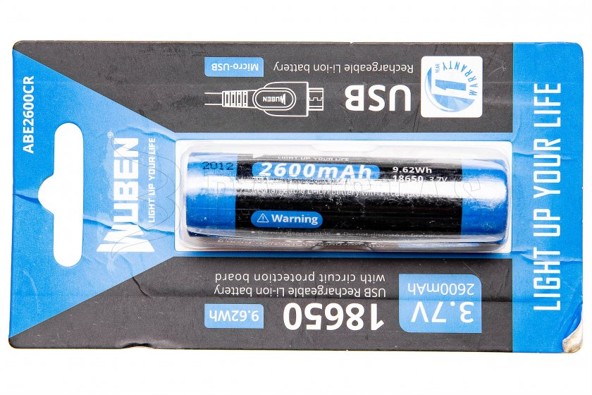 Bateria Wuben 2600B/18650 Li-Ion 2600mAh 3