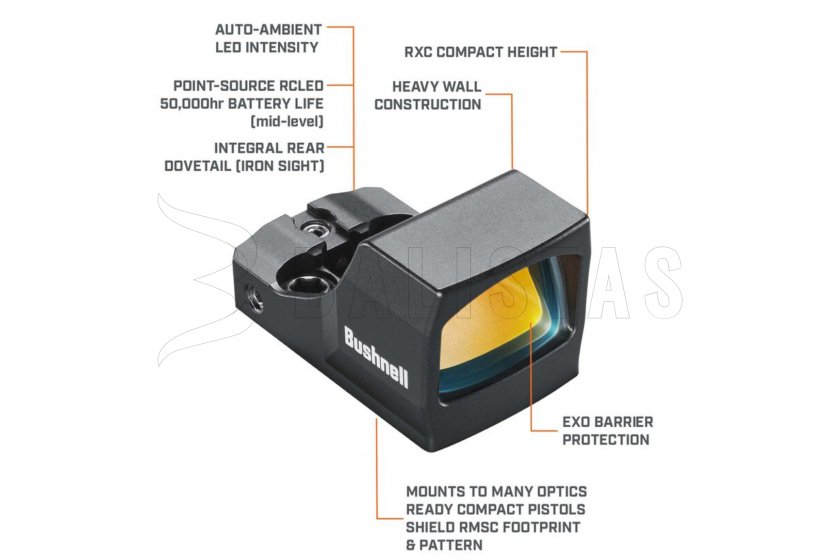 Kolimator Bushnell RXC-200 Compact 1x21 reflex czarny 7