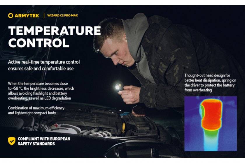Latarka czołowa Armytek Wizard C2 Pro MAX ciepłe światło 12