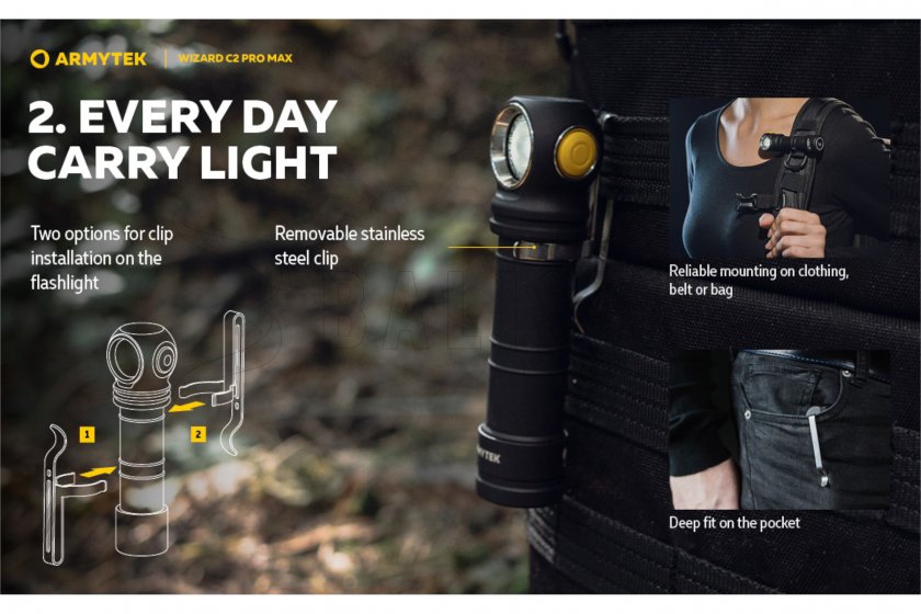 Latarka czołowa Armytek Wizard C2 Pro MAX ciepłe światło 16