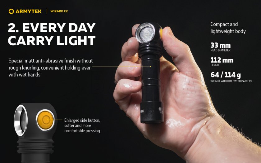 Latarka czołowa Armytek Wizard C2 Ciepłe światło 6
