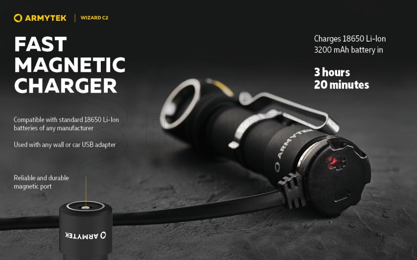 Latarka czołowa Armytek Wizard C2 Ciepłe światło 13