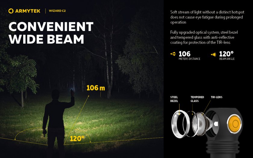 Latarka czołowa Armytek Wizard C2 Ciepłe światło 9