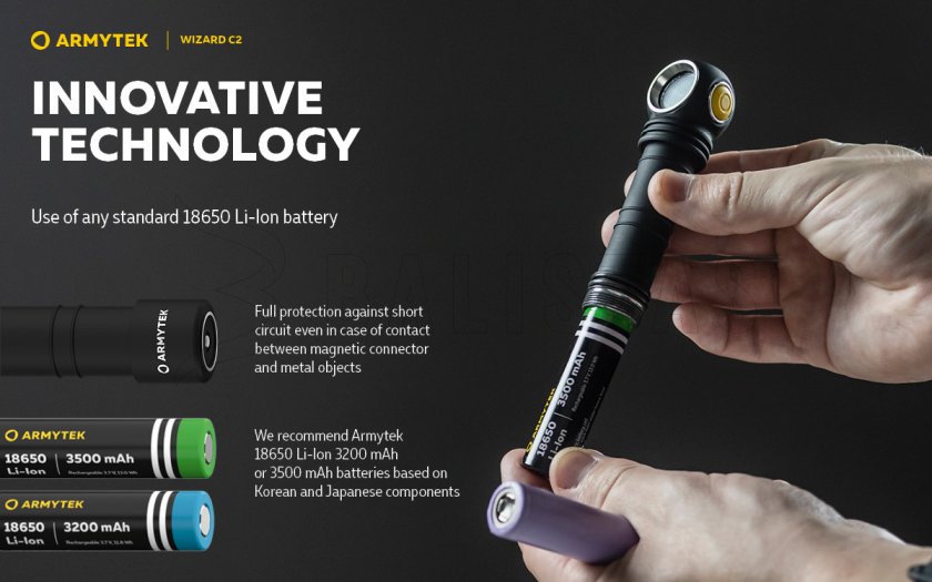 Latarka czołowa Armytek Wizard C2 Ciepłe światło 12