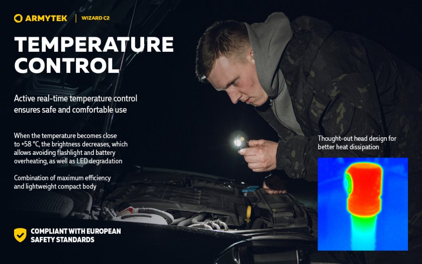 Latarka czołowa Armytek Wizard C2 Ciepłe światło 15