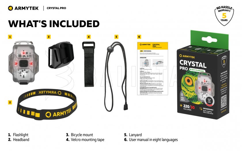 Multifunkcyjna latarka Armytek Crystal Pro - niebieska 29