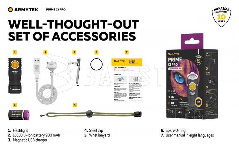 Latarka Armytek Prime C1 Pro ciepłe światło 22