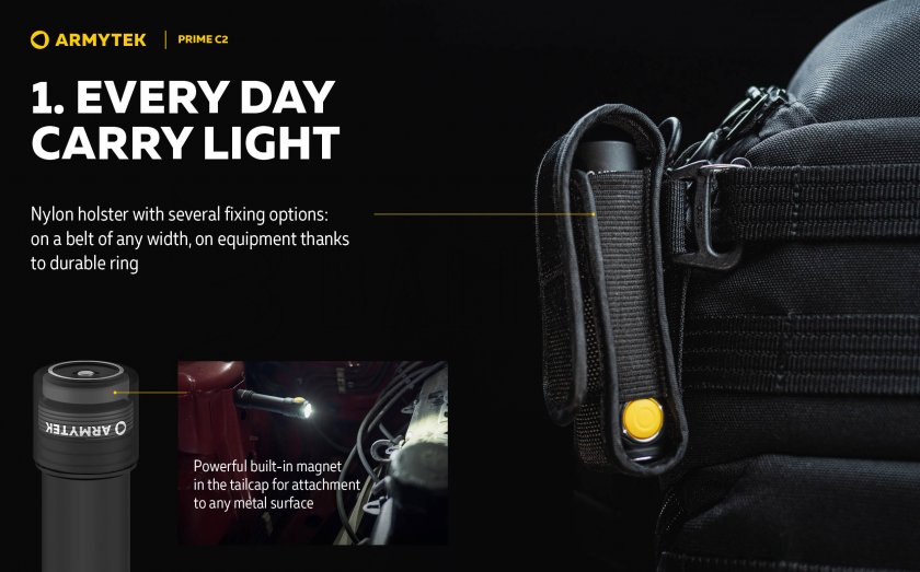 Latarka Armytek Prime C2 - ciepłe światło 7