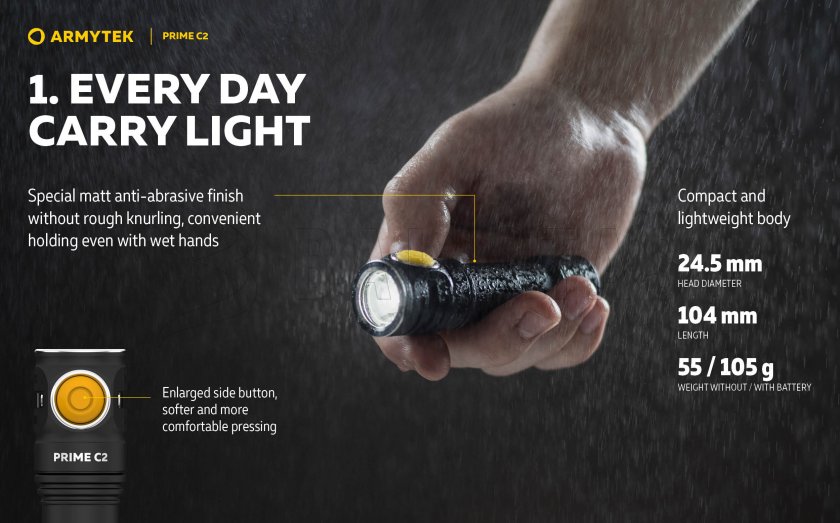 Latarka Armytek Prime C2 - ciepłe światło 8