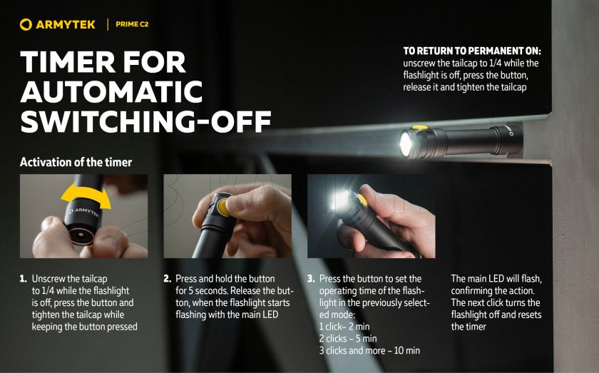 Latarka Armytek Prime C2 - ciepłe światło 11