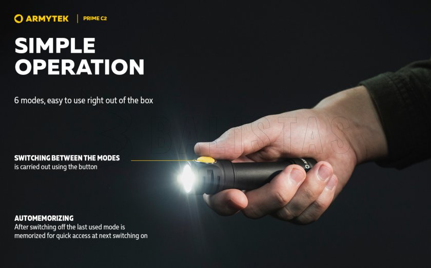 Latarka Armytek Prime C2 - ciepłe światło 10