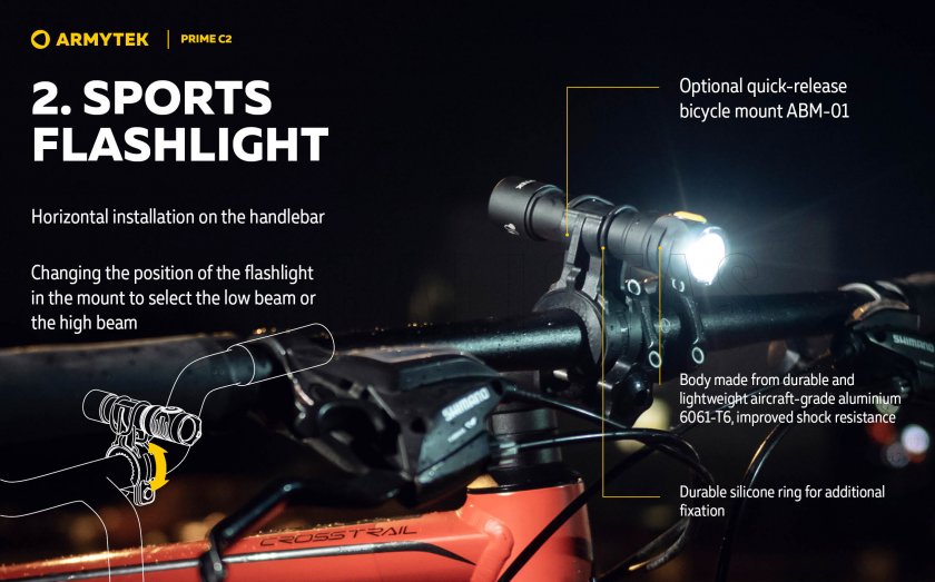 Latarka Armytek Prime C2 - ciepłe światło 9