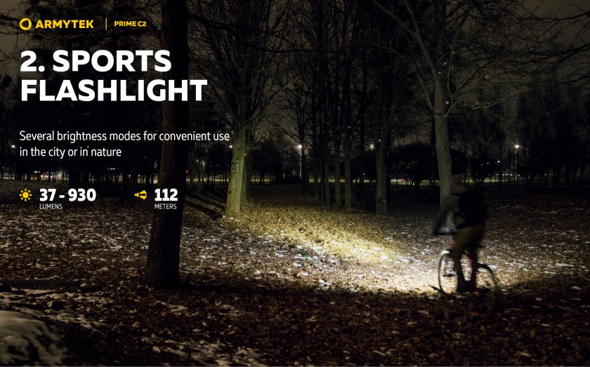 Latarka Armytek Prime C2 - ciepłe światło 20