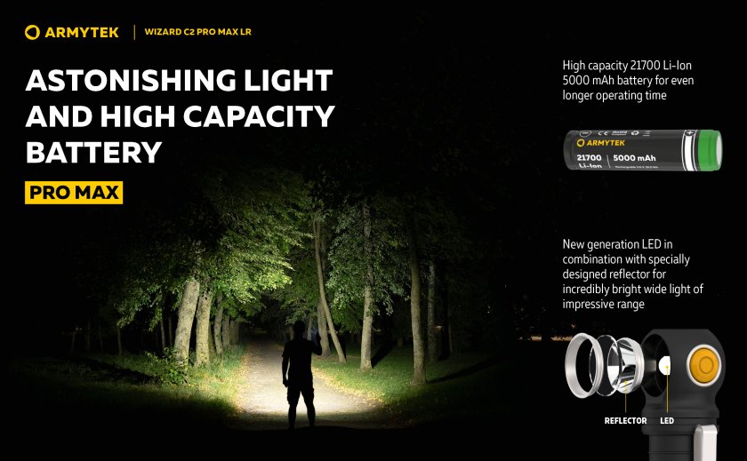 Latarka Armytek Wizard C2 Pro MAX LR zimne światło 20