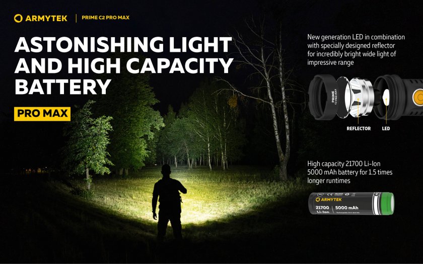 Latarka Armytek Prime C2 Pro Max Ciepłe światło 6