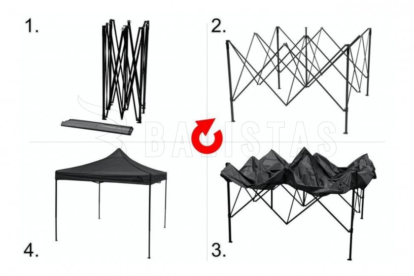 Namiot imprezowy składany 3x3m szary WATERPROOF 6