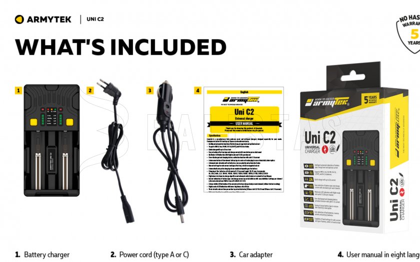 Ładowarka Armytek UNI C2 plug type C 21