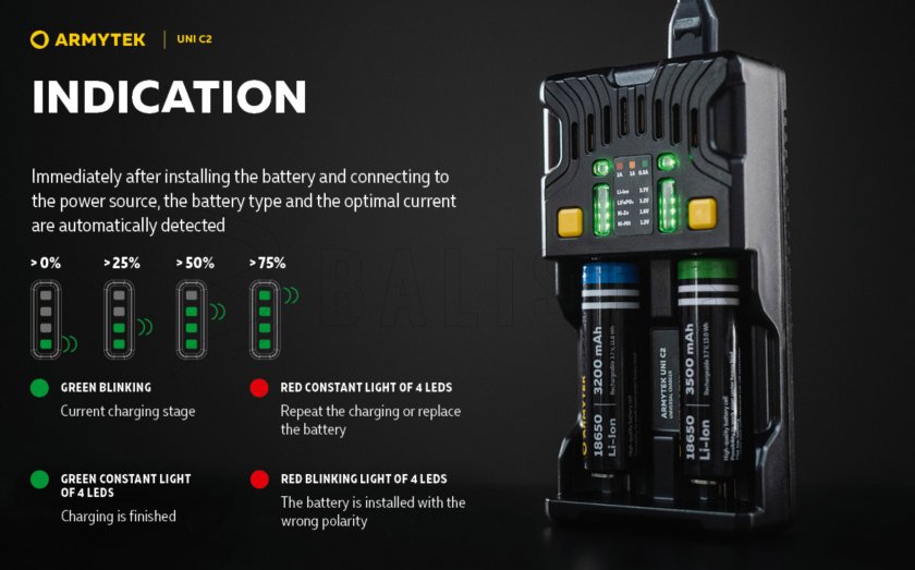 Ładowarka Armytek UNI C2 plug type C 8