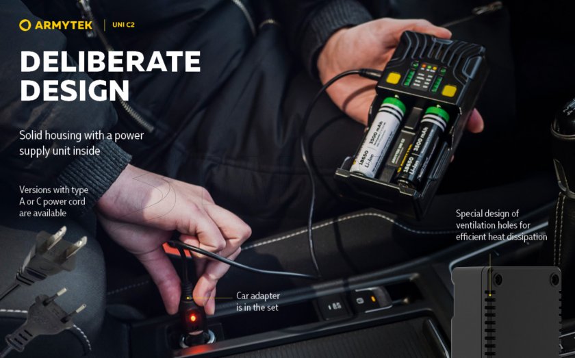 Ładowarka Armytek UNI C2 plug type C 9