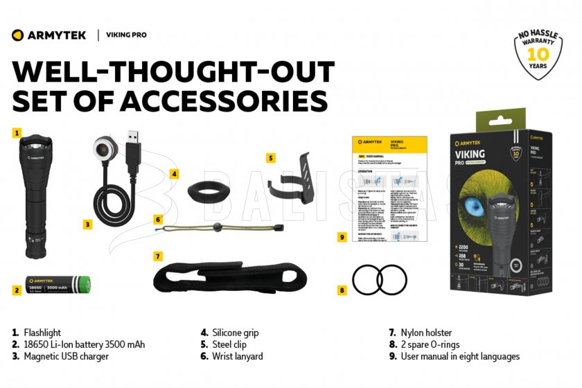 Latarka Armytek Viking PRO SET zimne światło 31