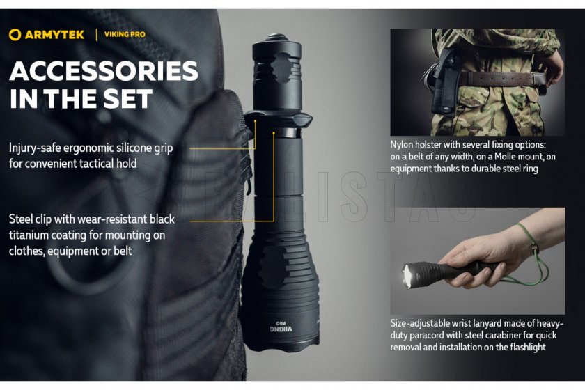Latarka Armytek Viking PRO SET zimne światło 26