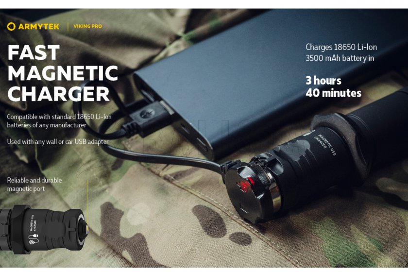 Latarka Armytek Viking PRO SET zimne światło 22