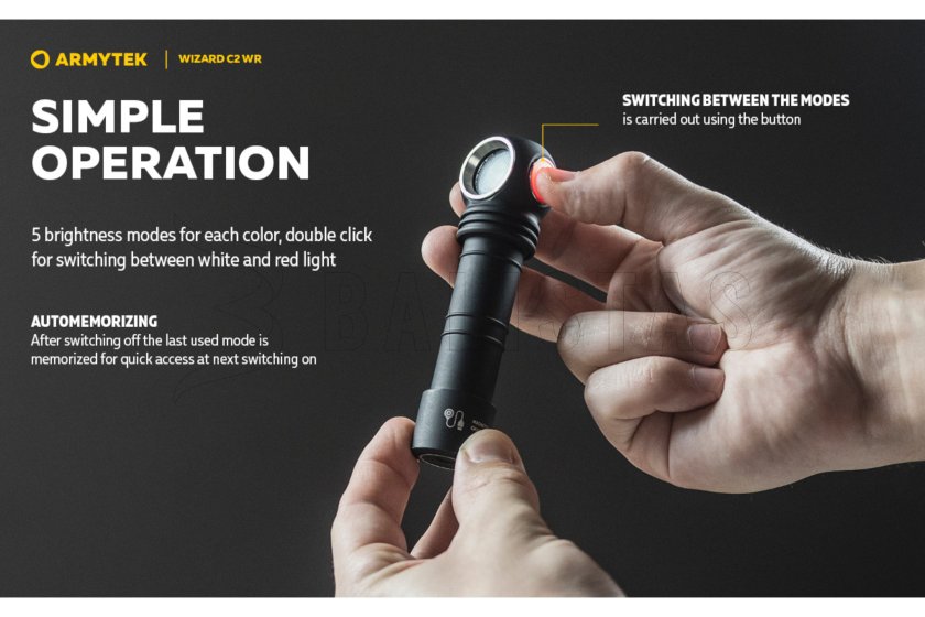 Multifunkcyjna latarka Armytek Wizard C2 WR USB białe/czerwone światło 15