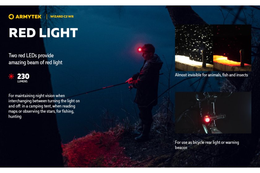 Multifunkcyjna latarka Armytek Wizard C2 WR USB białe/czerwone światło 12