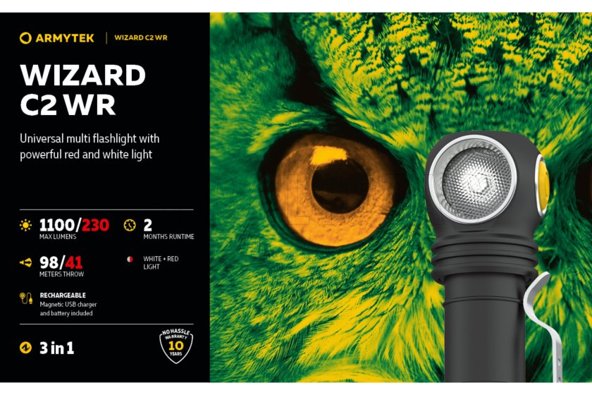 Multifunkcyjna latarka Armytek Wizard C2 WR USB białe/czerwone światło 6