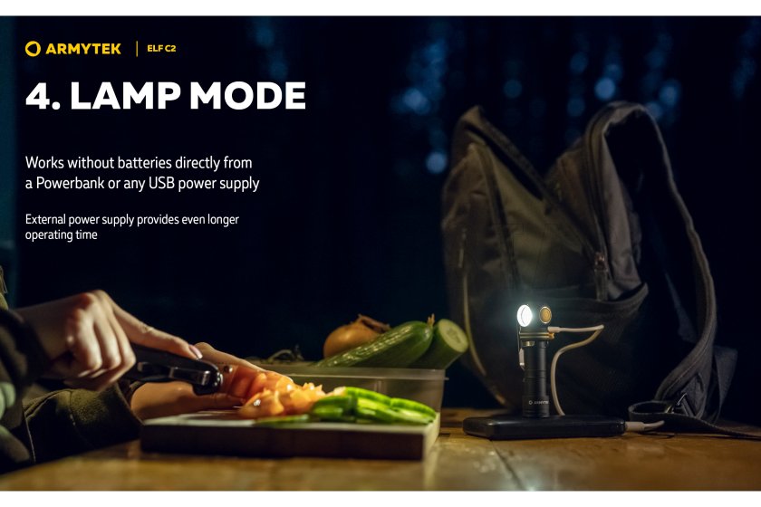 Multifunkcyjna latarka Armytek Elf C2 USB-C białe światło 20
