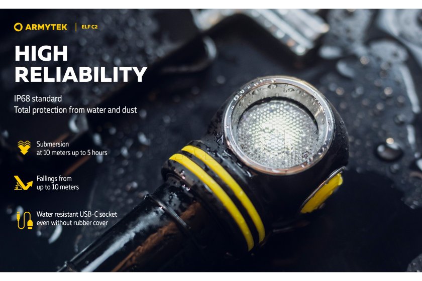 Multifunkcyjna latarka Armytek Elf C2 USB-C białe światło 30