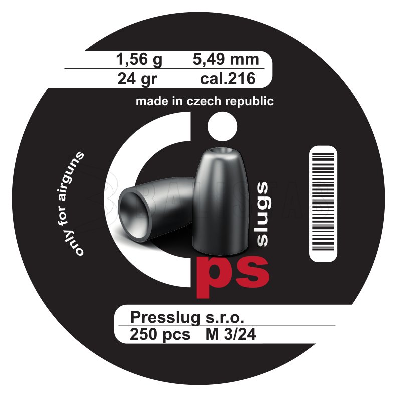 Presslug PS Slugs 5,49mm/.216, 1,56g/24gr 250szt 2