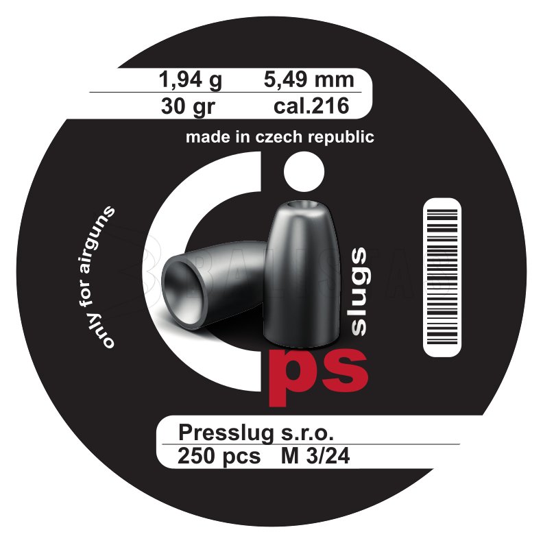 Presslug PS Slugs 5,49mm/.216, 1,94g/30gr 250szt 2