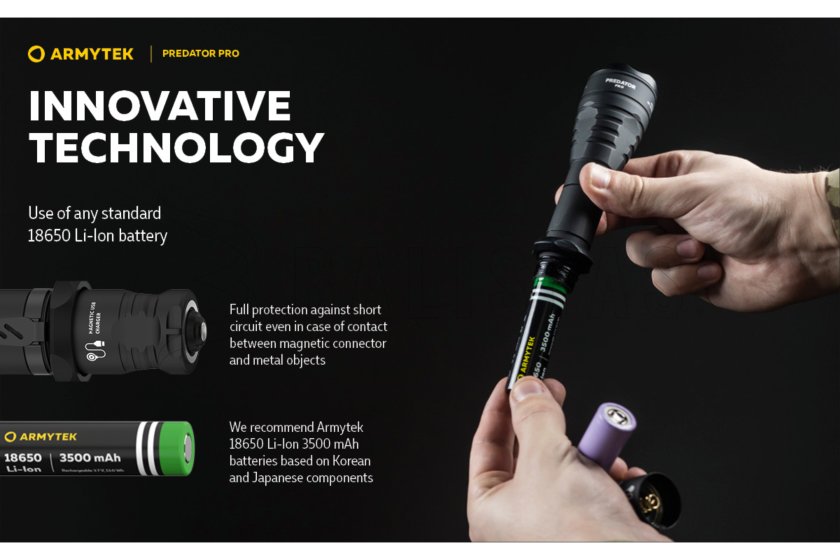 Latarka Armytek Predator PRO set ciepłe światło 17