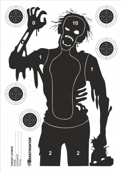 Tarcza sylwetkowa Beast Hunter Zombie 10 szt.